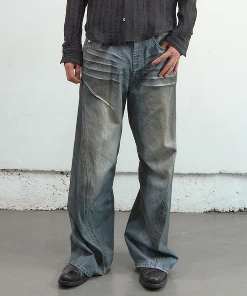 パンツ NVRFRGT 3DTWISTED WIDE LEG JEANS 2 NVRFRGT】3D TWISTED WIDE LEG JEANS（デニムパンツ）｜NVRFRGT