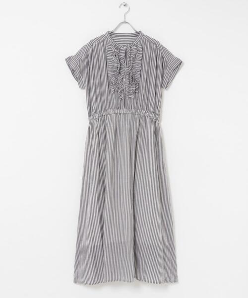 URBAN RESEARCH Sonny Label(アーバンリサーチサニーレーベル)の「ドビーストライプフリルシャツワンピース(ワンピース・レディース・グレー/ブルー/ミント・FREE)」の5枚目の写真