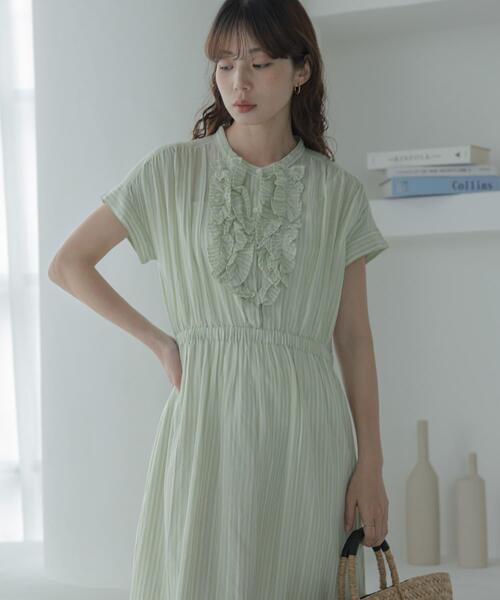 URBAN RESEARCH Sonny Label(アーバンリサーチサニーレーベル)の「ドビーストライプフリルシャツワンピース(ワンピース・レディース・グレー/ブルー/ミント・FREE)」の10枚目の写真