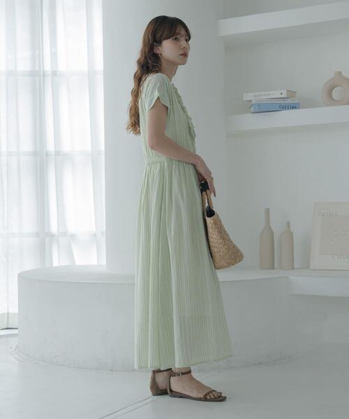 URBAN RESEARCH Sonny Label(アーバンリサーチサニーレーベル)の「ドビーストライプフリルシャツワンピース(ワンピース・レディース・グレー/ブルー/ミント・FREE)」の12枚目の写真