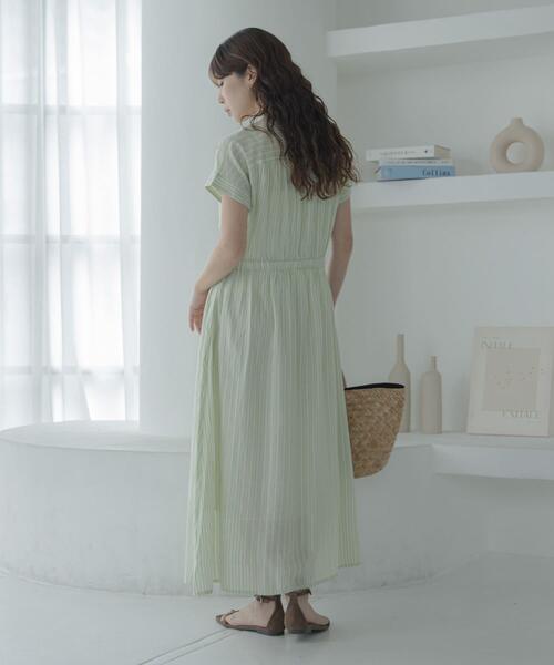 URBAN RESEARCH Sonny Label(アーバンリサーチサニーレーベル)の「ドビーストライプフリルシャツワンピース(ワンピース・レディース・グレー/ブルー/ミント・FREE)」の13枚目の写真