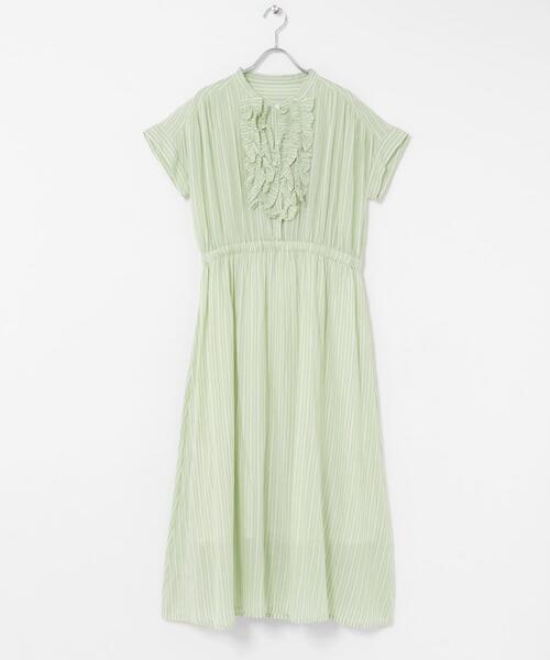 URBAN RESEARCH Sonny Label(アーバンリサーチサニーレーベル)の「ドビーストライプフリルシャツワンピース(ワンピース・レディース・グレー/ブルー/ミント・FREE)」の14枚目の写真