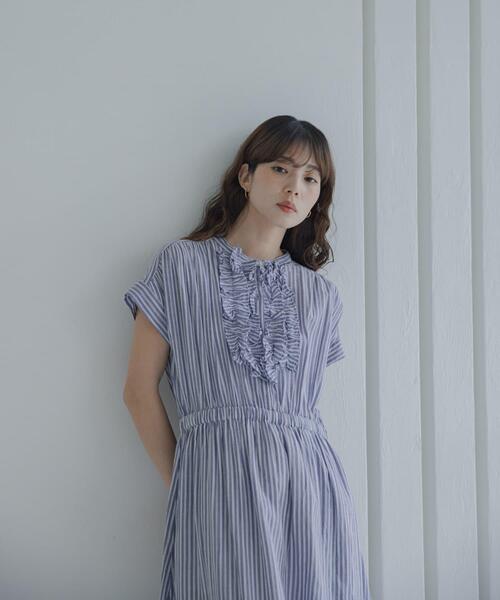 URBAN RESEARCH Sonny Label(アーバンリサーチサニーレーベル)の「ドビーストライプフリルシャツワンピース(ワンピース・レディース・グレー/ブルー/ミント・FREE)」の20枚目の写真