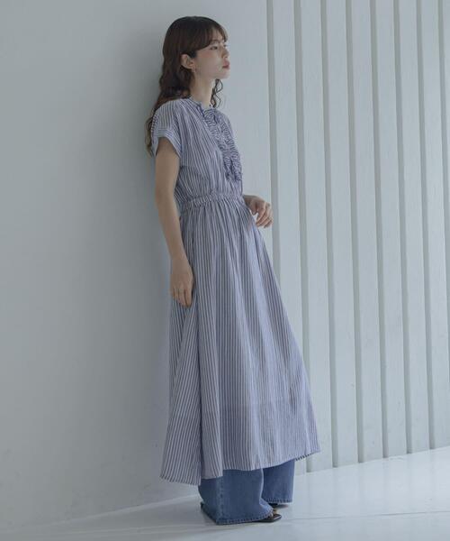 URBAN RESEARCH Sonny Label(アーバンリサーチサニーレーベル)の「ドビーストライプフリルシャツワンピース(ワンピース・レディース・グレー/ブルー/ミント・FREE)」の22枚目の写真