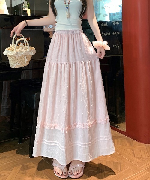 FAVORITO(ファヴォリート)の「ジャカードスカート(スカート・レディース・ブルー/ピンク/オフホワイト・S/M/L/XL)」の21枚目の写真