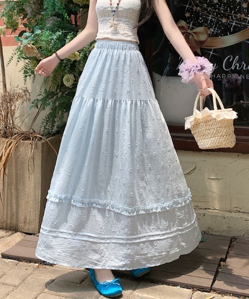 FAVORITO(ファヴォリート)の「ジャカードスカート(スカート・レディース・ブルー/ピンク/オフホワイト・S/M/L/XL)」の9枚目の写真