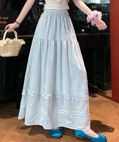 FAVORITO(ファヴォリート)の「ジャカードスカート(スカート・レディース・ブルー/ピンク/オフホワイト・S/M/L/XL)」の11枚目の写真