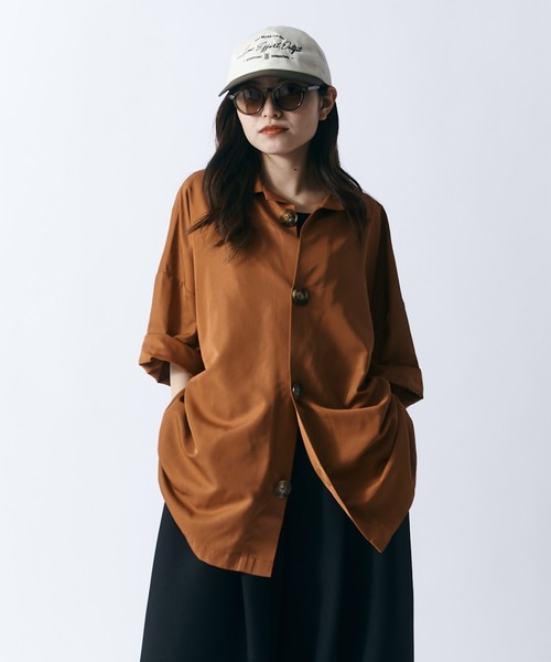 Lui's（ルイス）の「【WEB限定】アクセントビッグボタン ワイドシャツ（シャツ/ブラウス・メンズ・ブラック/ネイビー/オレンジ・FREE）」の18枚目の写真