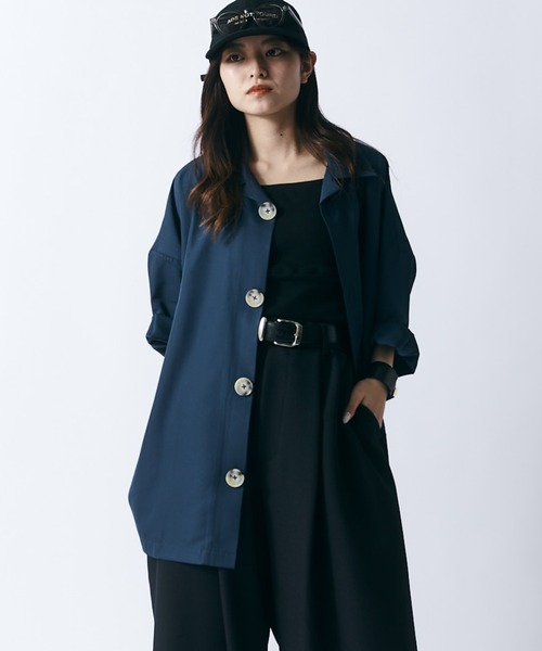 Lui's（ルイス）の「【WEB限定】アクセントビッグボタン ワイドシャツ（シャツ/ブラウス・メンズ・ブラック/ネイビー/オレンジ・FREE）」の13枚目の写真