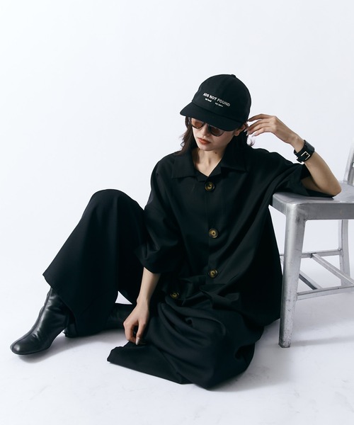 Lui's（ルイス）の「【WEB限定】アクセントビッグボタン ワイドシャツ（シャツ/ブラウス・メンズ・ブラック/ネイビー/オレンジ・FREE）」の5枚目の写真