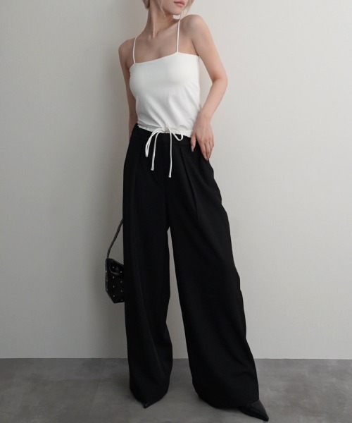 Rashik(ラシク)の「【Rashik】接触冷感 カップ付きベアキャミソール UVカット 抗菌 防臭(キャミソール・レディース・ホワイト/ブラック/ブルー/レッド・FREE)」の6枚目の写真