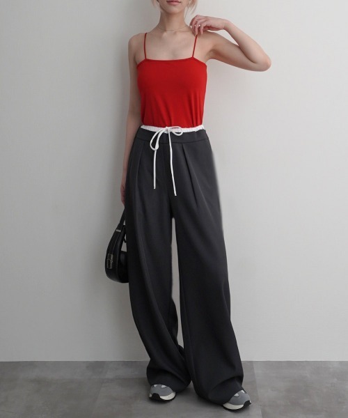 Rashik(ラシク)の「【Rashik】接触冷感 カップ付きベアキャミソール UVカット 抗菌 防臭(キャミソール・レディース・ホワイト/ブラック/ブルー/レッド・FREE)」の16枚目の写真