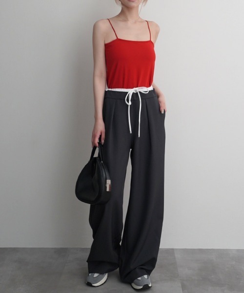 Rashik(ラシク)の「【Rashik】接触冷感 カップ付きベアキャミソール UVカット 抗菌 防臭(キャミソール・レディース・ホワイト/ブラック/ブルー/レッド・FREE)」の14枚目の写真