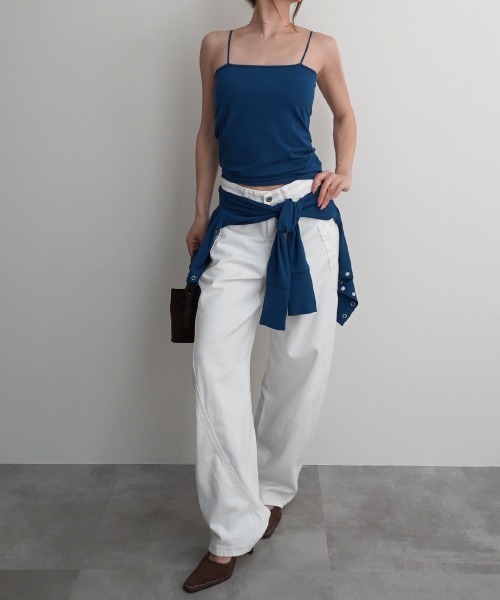 Rashik(ラシク)の「【Rashik】接触冷感 カップ付きベアキャミソール UVカット 抗菌 防臭(キャミソール・レディース・ホワイト/ブラック/ブルー/レッド・FREE)」の12枚目の写真