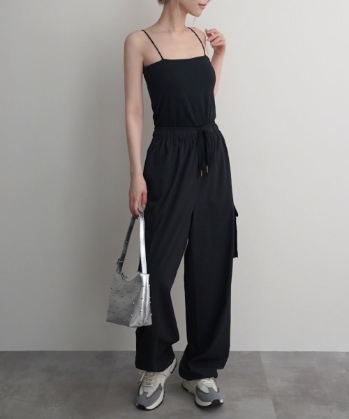 Rashik(ラシク)の「【Rashik】接触冷感 カップ付きベアキャミソール UVカット 抗菌 防臭(キャミソール・レディース・ホワイト/ブラック/ブルー/レッド・FREE)」の10枚目の写真