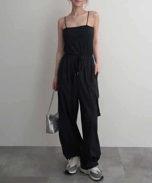 Rashik(ラシク)の「【Rashik】接触冷感 カップ付きベアキャミソール UVカット 抗菌 防臭(キャミソール・レディース・ホワイト/ブラック/ブルー/レッド・FREE)」の9枚目の写真