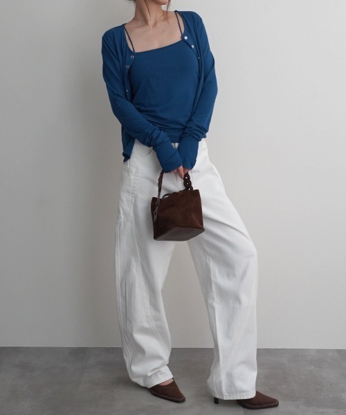Rashik(ラシク)の「【Rashik】接触冷感 カップ付きベアキャミソール UVカット 抗菌 防臭(キャミソール・レディース・ホワイト/ブラック/ブルー/レッド・FREE)」の11枚目の写真