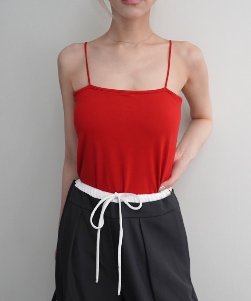 Rashik(ラシク)の「【Rashik】接触冷感 カップ付きベアキャミソール UVカット 抗菌 防臭(キャミソール・レディース・ホワイト/ブラック/ブルー/レッド・FREE)」の21枚目の写真