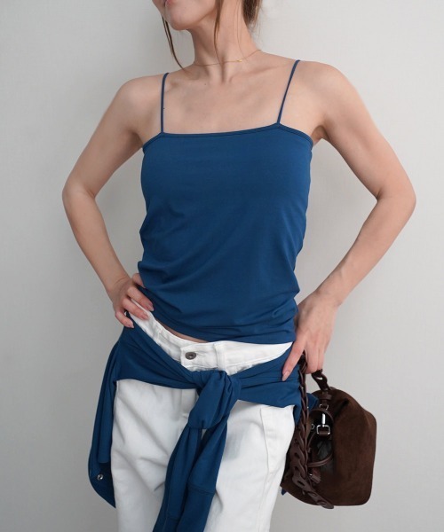Rashik(ラシク)の「【Rashik】接触冷感 カップ付きベアキャミソール UVカット 抗菌 防臭(キャミソール・レディース・ホワイト/ブラック/ブルー/レッド・FREE)」の22枚目の写真