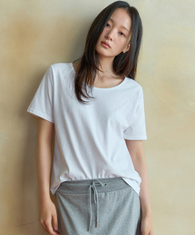 シルケットUネックハーフTシャツ_IVORY(WB6TP32)