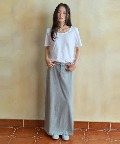 WEDNESDAYOASISFORWOMEN（ウェンズデー オアシス フォー ウーマン）の「シルケットUネックハーフTシャツ_IVORY(WB6TP32)（Tシャツ/カットソー・レディース・アイボリー・FREE）」の2枚目の写真