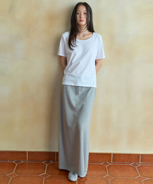 WEDNESDAYOASISFORWOMEN（ウェンズデー オアシス フォー ウーマン）の「シルケットUネックハーフTシャツ_IVORY(WB6TP32)（Tシャツ/カットソー・レディース・アイボリー・FREE）」の4枚目の写真