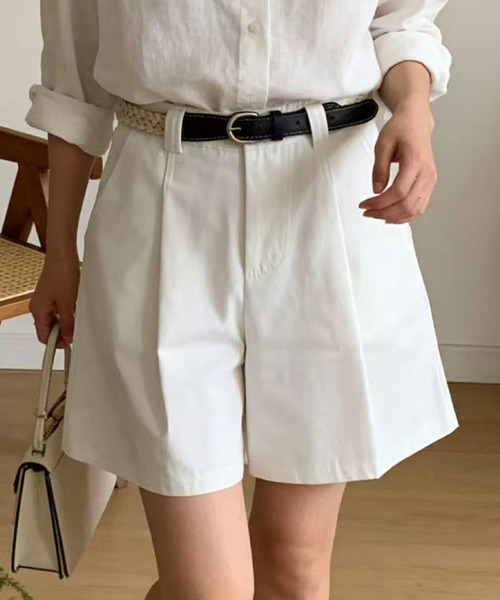 2ly2(トゥーリートゥー)の「ベルト付きハイウエストショートパンツ レディース(その他パンツ・レディース・ブルー/ブラック/ベージュ/ホワイト・FREE)」の9枚目の写真