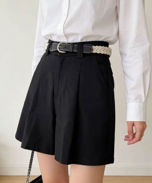 2ly2(トゥーリートゥー)の「ベルト付きハイウエストショートパンツ レディース(その他パンツ・レディース・ブルー/ブラック/ベージュ/ホワイト・FREE)」の11枚目の写真