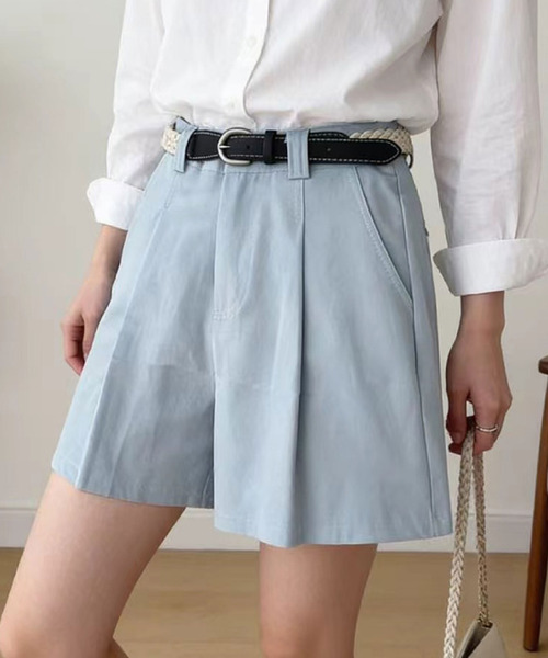 2ly2(トゥーリートゥー)の「ベルト付きハイウエストショートパンツ レディース(その他パンツ・レディース・ブルー/ブラック/ベージュ/ホワイト・FREE)」の21枚目の写真