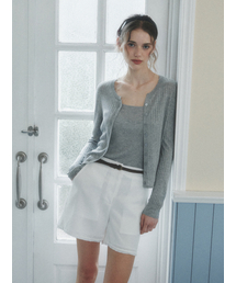 VERA metal knit sleeveless cardigan SET_GRAY