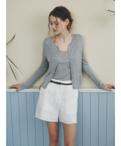LENINA(レニーナ)の「VERA metal knit sleeveless cardigan SET_GRAY(カーディガン/ボレロ・レディース・シルバーグレー・FREE)」の4枚目の写真