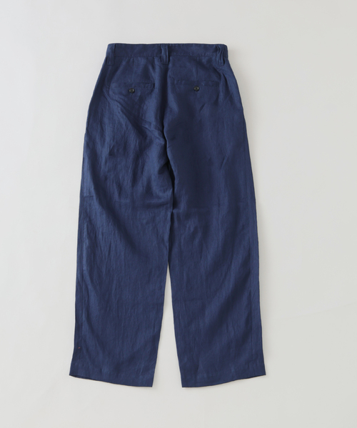 EDIFICE（エディフィス）の「リネン 1タック ワイド パンツ（スラックス・メンズ・ネイビー/ベージュ・MEDIUM/SMALL/LARGE）」の13枚目の写真