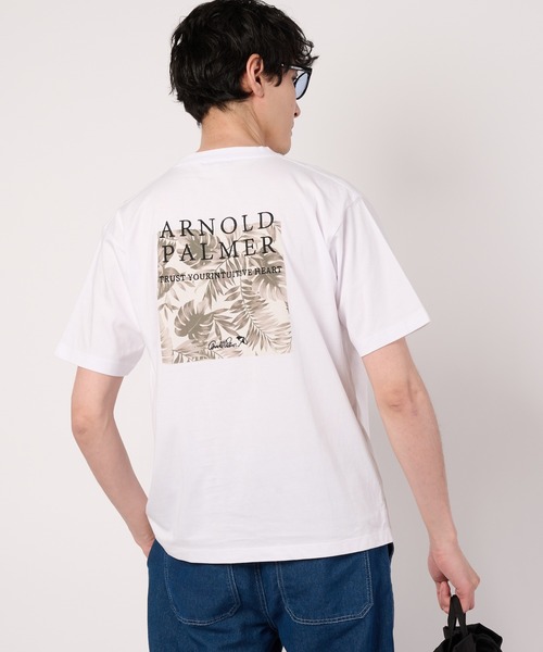 Arnold Palmer(アーノルドパーマー)の「シェア リゾート柄 ボックスロゴ Tシャツ(Tシャツ/カットソー・レディース・ホワイト系その他/ホワイト系その他2/ホワイト系その他4/ホワイト系その他3・LL/M/S/XS/L)」の2枚目の写真