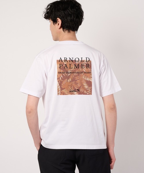 Arnold Palmer(アーノルドパーマー)の「シェア リゾート柄 ボックスロゴ Tシャツ(Tシャツ/カットソー・レディース・ホワイト系その他/ホワイト系その他2/ホワイト系その他4/ホワイト系その他3・LL/M/S/XS/L)」の3枚目の写真