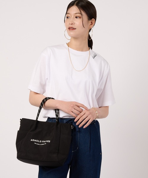 Arnold Palmer(アーノルドパーマー)の「シェア リゾート柄 ボックスロゴ Tシャツ(Tシャツ/カットソー・レディース・ホワイト系その他/ホワイト系その他2/ホワイト系その他4/ホワイト系その他3・LL/M/S/XS/L)」の5枚目の写真