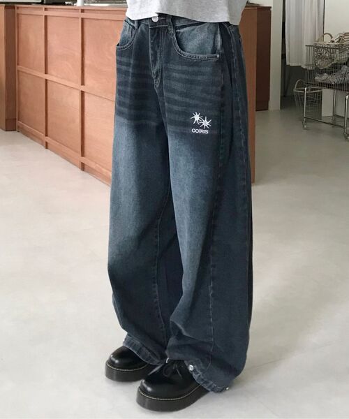 COIRIS（コイリス）の「ネーデンデニムワイドウォッシングパンツ (2カラー)（デニムパンツ・レディース・ブラック/ネイビー・MEDIUM/SMALL）」の14枚目の写真