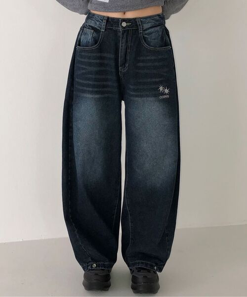COIRIS（コイリス）の「ネーデンデニムワイドウォッシングパンツ (2カラー)（デニムパンツ・レディース・ブラック/ネイビー・MEDIUM/SMALL）」の16枚目の写真