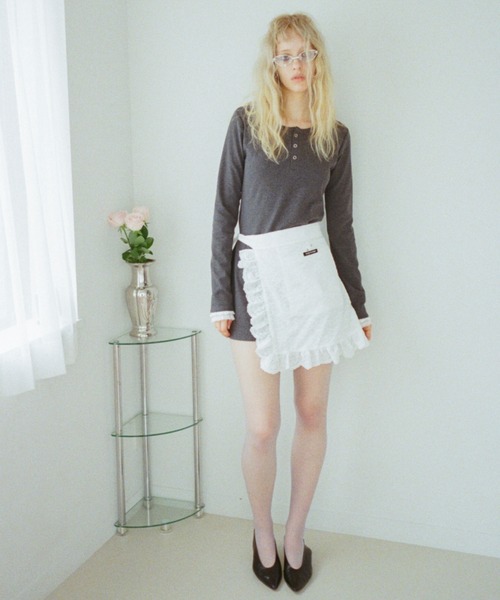 HONEY MI HONEY（ハニーミーハニー）の「cotton frill rose apron tote bag（トートバッグ・レディース・レッド/ピンク/ホワイト・FREE）」の7枚目の写真