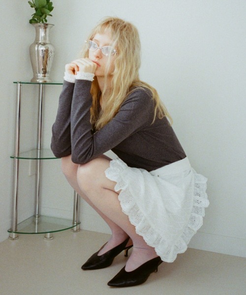 HONEY MI HONEY（ハニーミーハニー）の「cotton frill rose apron tote bag（トートバッグ・レディース・レッド/ピンク/ホワイト・FREE）」の6枚目の写真