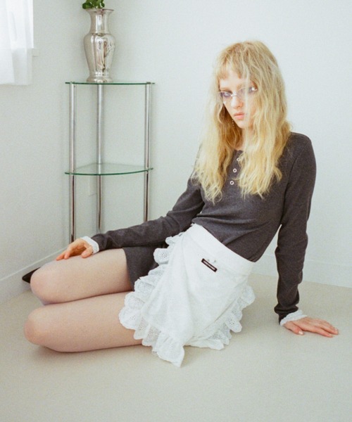HONEY MI HONEY（ハニーミーハニー）の「cotton frill rose apron tote bag（トートバッグ・レディース・レッド/ピンク/ホワイト・FREE）」の5枚目の写真