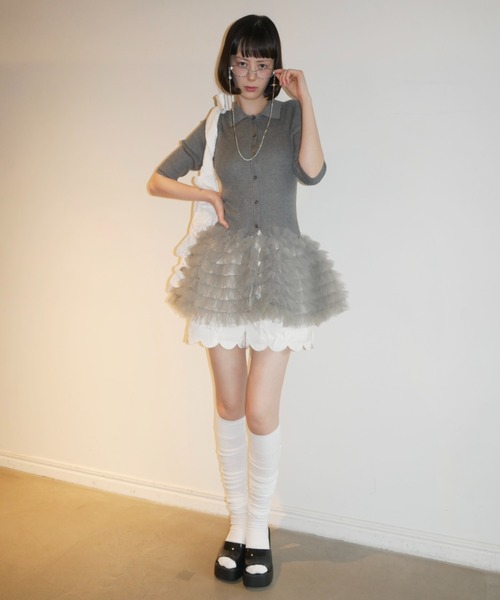 HONEY MI HONEY（ハニーミーハニー）の「cotton frill rose apron tote bag（トートバッグ・レディース・レッド/ピンク/ホワイト・FREE）」の8枚目の写真