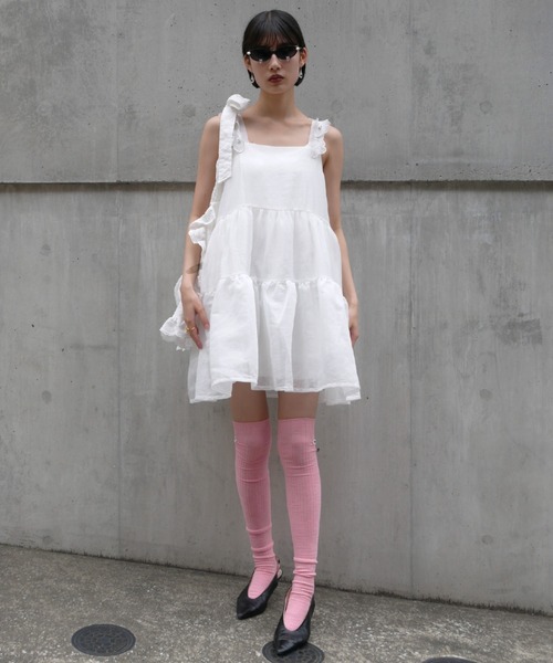 HONEY MI HONEY（ハニーミーハニー）の「cotton frill rose apron tote bag（トートバッグ・レディース・レッド/ピンク/ホワイト・FREE）」の11枚目の写真