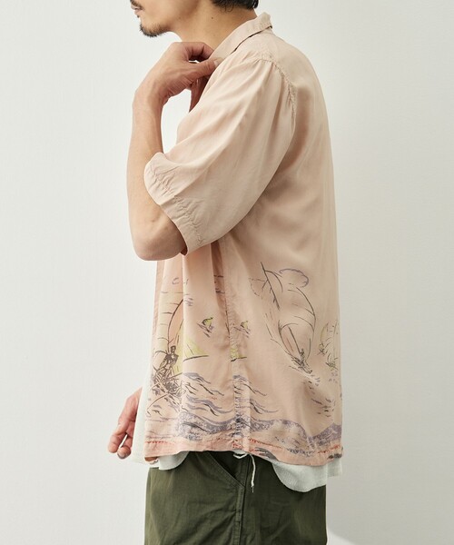 REMI RELIEF(レミレリーフ)の「【REMI RELIEF/レミレリーフ】レーヨンアロハシャツ(ヨット総柄)(シャツ/ブラウス・メンズ・ベージュ/オフホワイト/ピンク・S/M/L/XL)」の18枚目の写真