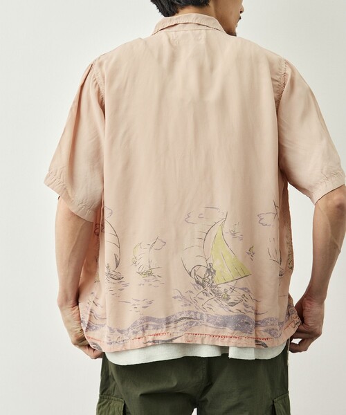 REMI RELIEF(レミレリーフ)の「【REMI RELIEF/レミレリーフ】レーヨンアロハシャツ(ヨット総柄)(シャツ/ブラウス・メンズ・ベージュ/オフホワイト/ピンク・S/M/L/XL)」の17枚目の写真