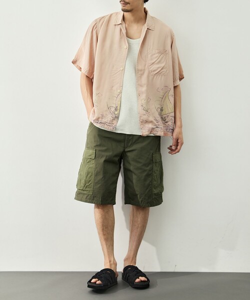 REMI RELIEF(レミレリーフ)の「【REMI RELIEF/レミレリーフ】レーヨンアロハシャツ(ヨット総柄)(シャツ/ブラウス・メンズ・ベージュ/オフホワイト/ピンク・S/M/L/XL)」の16枚目の写真