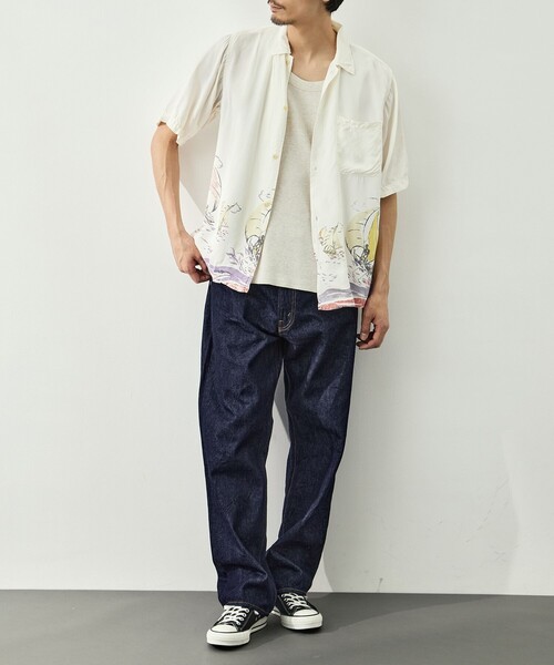 REMI RELIEF(レミレリーフ)の「【REMI RELIEF/レミレリーフ】レーヨンアロハシャツ(ヨット総柄)(シャツ/ブラウス・メンズ・ベージュ/オフホワイト/ピンク・S/M/L/XL)」の7枚目の写真
