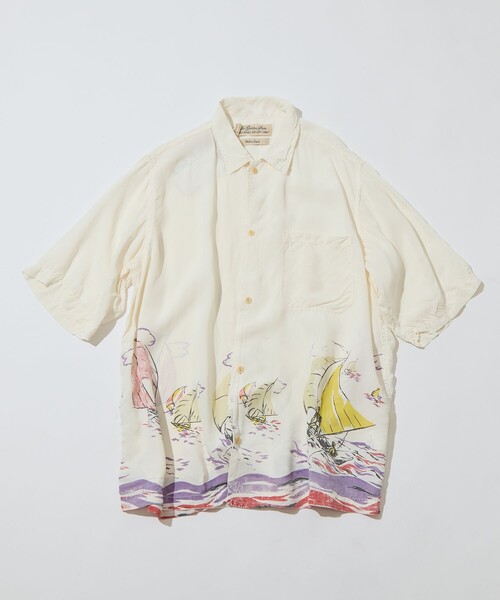 REMI RELIEF(レミレリーフ)の「【REMI RELIEF/レミレリーフ】レーヨンアロハシャツ(ヨット総柄)(シャツ/ブラウス・メンズ・ベージュ/オフホワイト/ピンク・S/M/L/XL)」の6枚目の写真