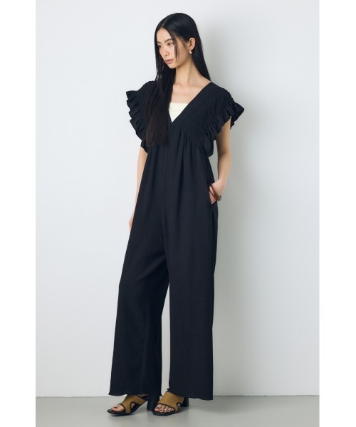 AZUL by moussy(アズールバイマウジー)の「楊柳シャーリングオールインワン(つなぎ/オールインワン・レディース・ブラウン/ブラック/アイボリー・SMALL/MEDIUM)」の13枚目の写真