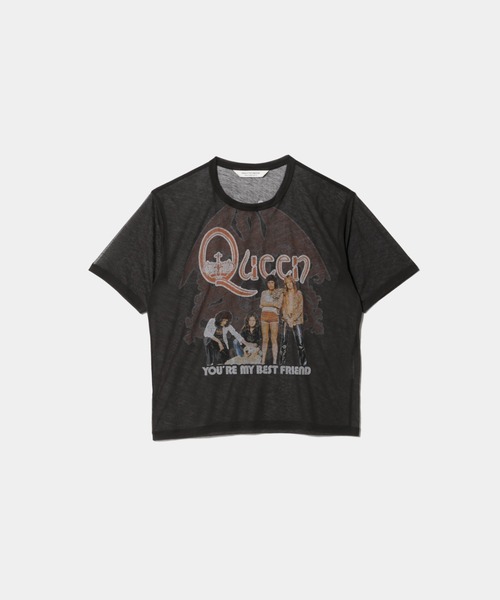 beautiful people(ビューティフルピープル)の「QUEEN sheer jersey regular-fit T-shirts(Tシャツ/カットソー・レディース・チャコール・40/38/42)」の1枚目の写真