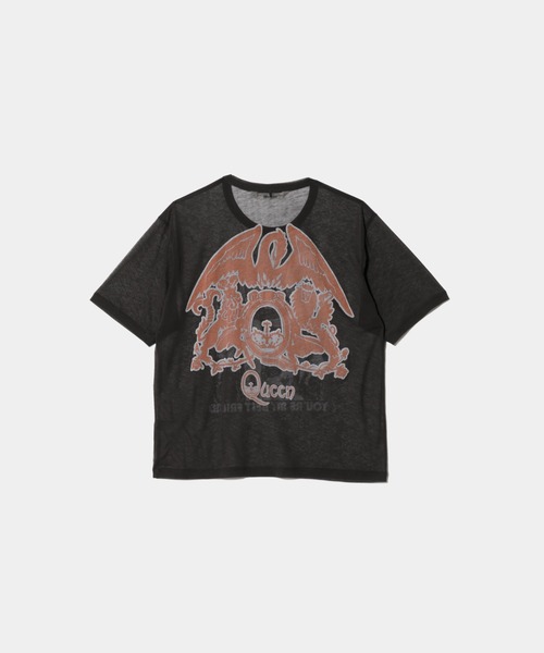 beautiful people(ビューティフルピープル)の「QUEEN sheer jersey regular-fit T-shirts(Tシャツ/カットソー・レディース・チャコール・40/38/42)」の2枚目の写真